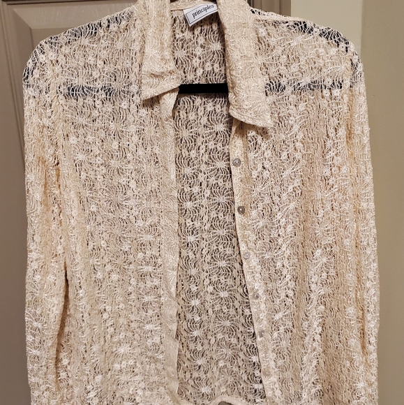 INTRICATE LACE CARDIGAN/BLOUSE - Picture 1 of 4